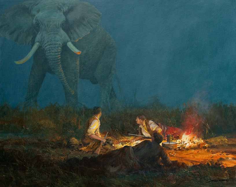 JSL – Historic Hunts, Africa – Night Terror – Elephant © John Seerey-Lester