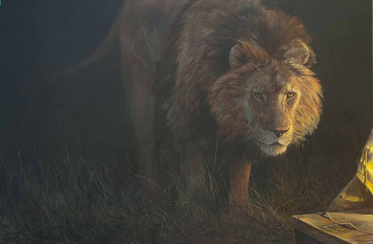 JSL – Historic Hunts, Africa – Night Terror – Lion © John Seerey-Lester