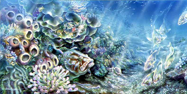 LT – Coral Reef with Grouper © Linda Thompson