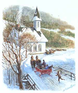WRSH – Christmas – Arriving at Church in Sleigh by Crawford B06719 © Wind River Studios Holdings, LLC