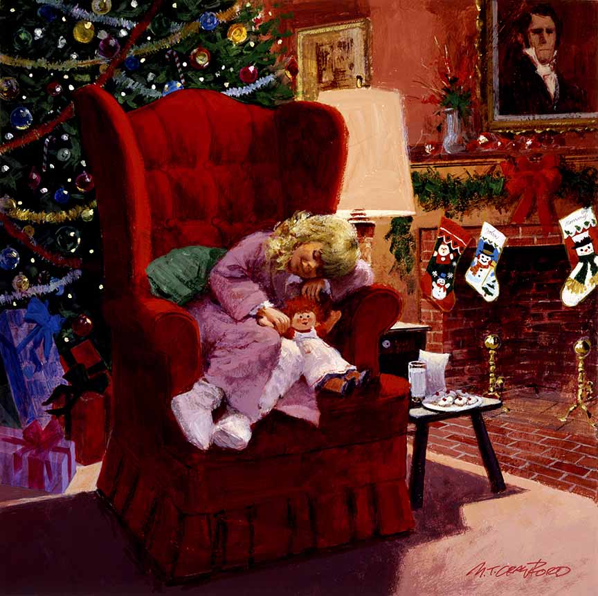 WRSH – Christmas – Child Waiting for Santa by Mel Crawford B06083 © Wind River Studios Holdings, LLC