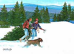 WRSH – Christmas – Couple Bringing Home Tree by McNeely B10205 © Wind River Studios Holdings, LLC