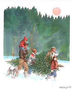 WRSH – Christmas – Family Cutting Christmas Tree by McNeely B09697 © Wind River Studios Holdings, LLC