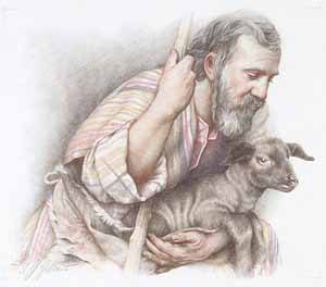 WRSH – Christmas – Shepherd with Lamb by Gilbert B08830 © Wind River Studios Holdings, LLC