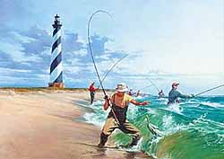 WRSH – Lighthouse – Cape Hatteras with Fisherman B12267 © Wind River Studios Holdings, LLC