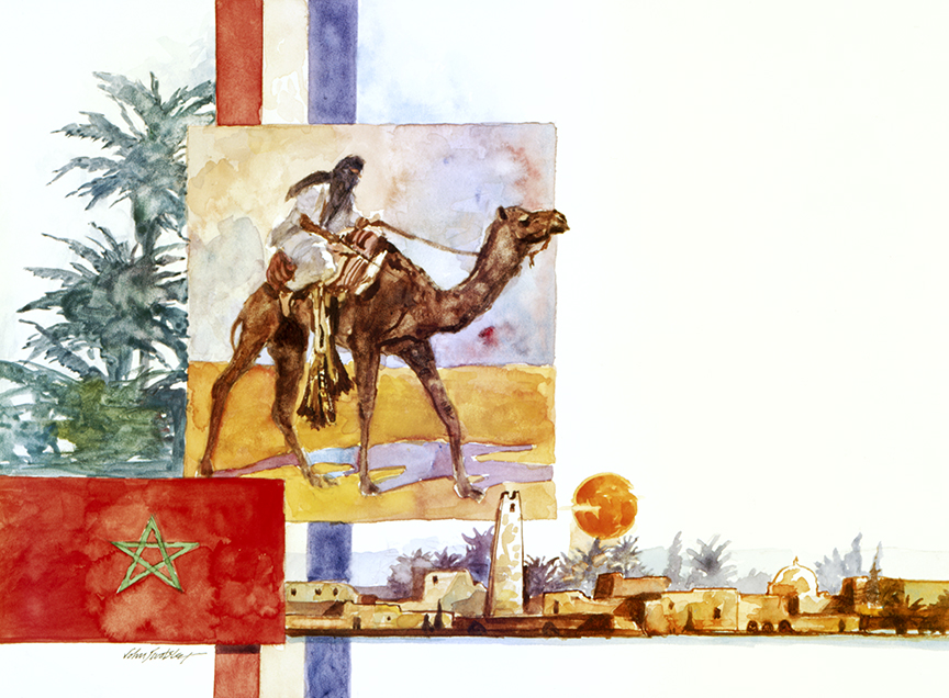 WRSH – US Morocco Treaty – Desert Scene with City by John Swatsley B10942 © Wind River Studios Holdings, LLC