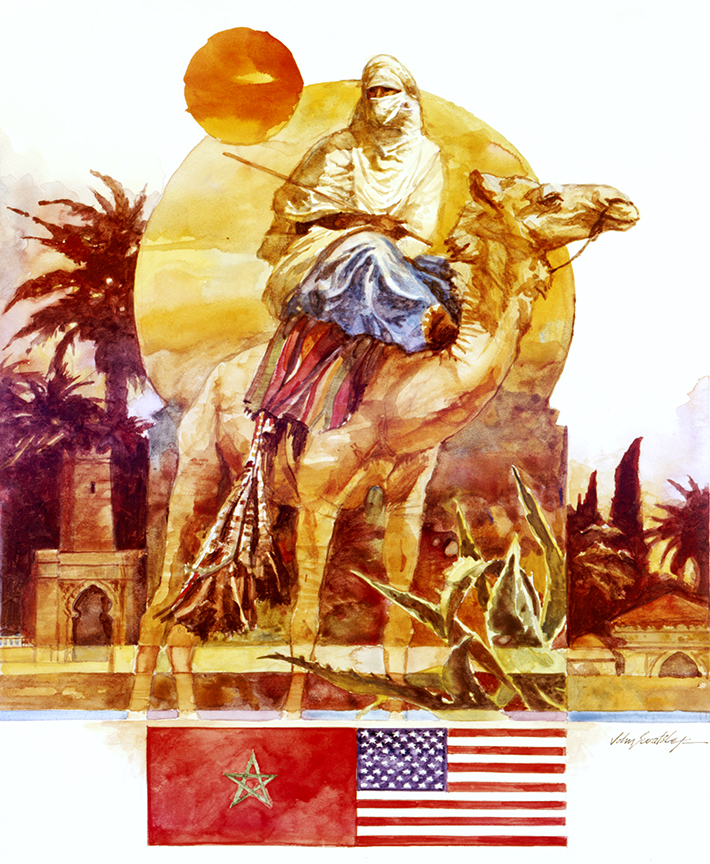 WRSH – US Morocco Treaty – Moroccan Riding Camel by John Swatsley B10943 © Wind River Studios Holdings, LLC