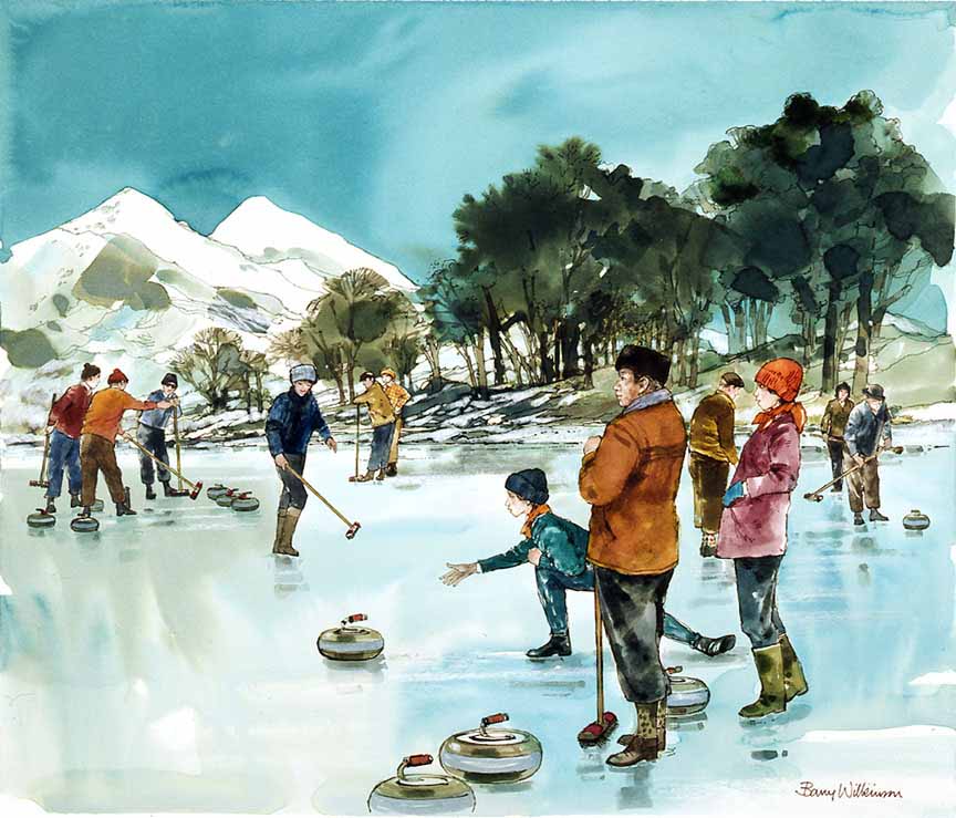 WRSH – Winter Pasttimes – Curling by Barry Wilkinson B06591 © Wind River Studios Holdings, LLC