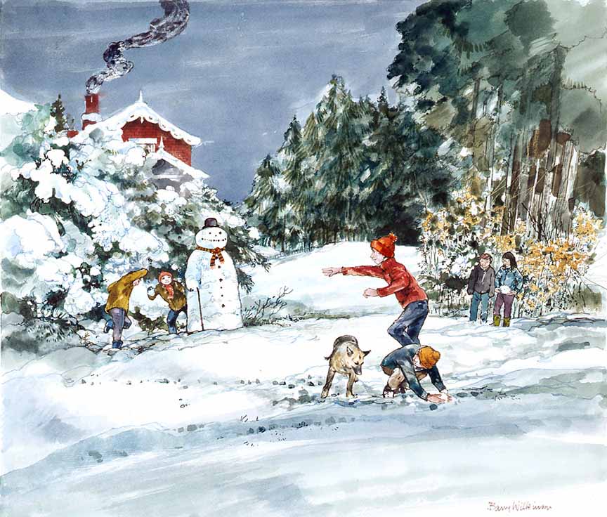 WRSH – Winter Pasttimes – Snowballing by Barry Wilkinson B06592 © Wind River Studios Holdings, LLC