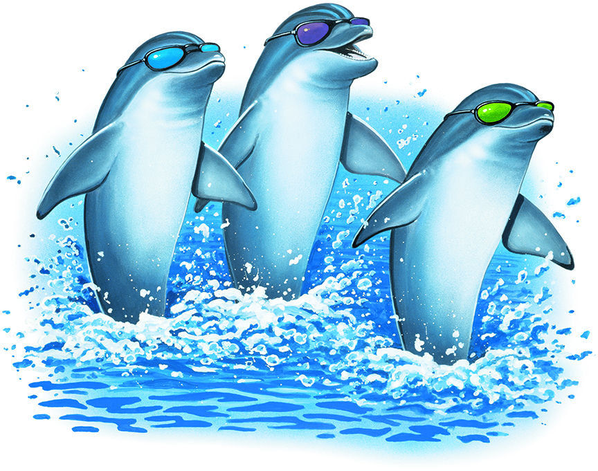 ABH – 4Animals, Dolphins with Sunglasses, Front 03800 © Art Brands Holdings, LLC