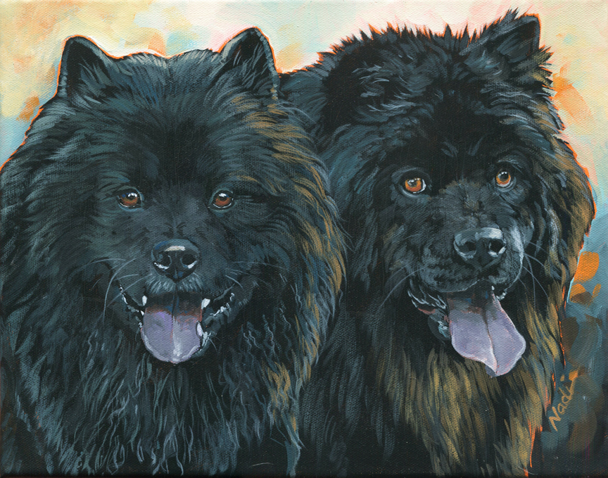 NS – Dogs, Chow Chow – 19-21 Rocky and Jazzy 11×14 © Nadi Spencer