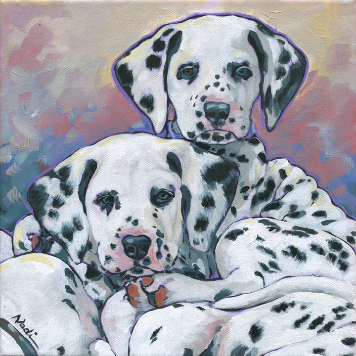 NS – Dogs, Dalmation – 18-37 Red and Mia 10×10 © Nadi Spencer