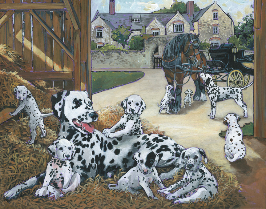 NS – Dogs, Dalmation, History of Dogs – 18-44 Dalmatian 22×28 © Nadi Spencer