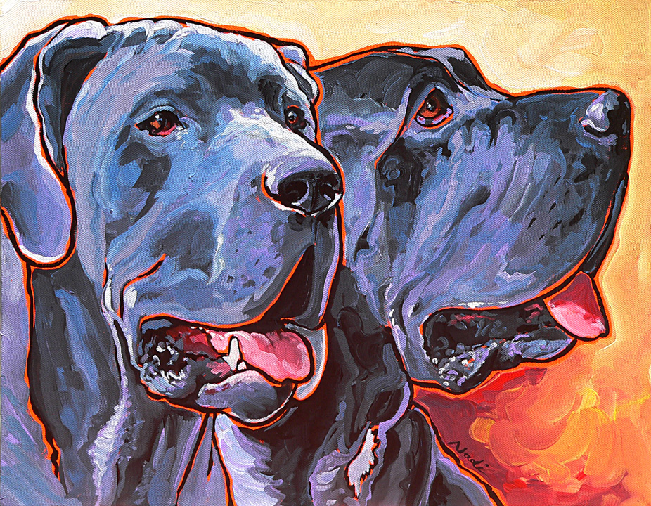 NS – Dogs, Great Dane – 13-37 Howy and Iloy 10×12 © Nadi Spencer