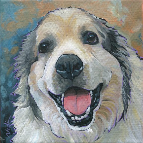 NS – Dogs, Great Pyrenees – 20-188 Pyr 10×10 © Nadi Spencer