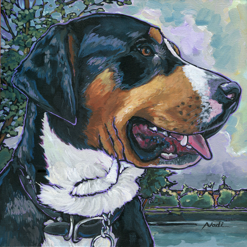 NS – Dogs, Greater Swiss Mountain Dog – 14-25 Ludo 15×15 © Nadi Spencer