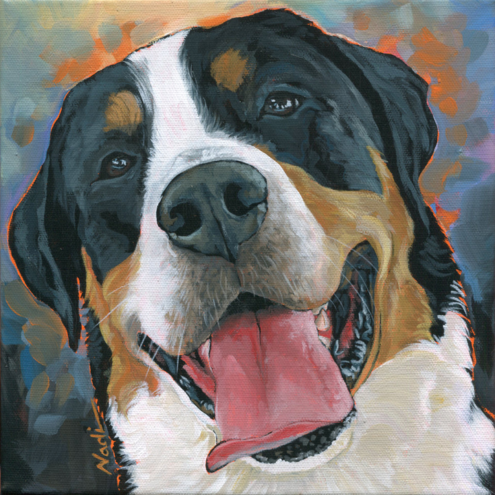 NS – Dogs, Greater Swiss Mountain Dog – 20-51 Montego 10×10 © Nadi Spencer