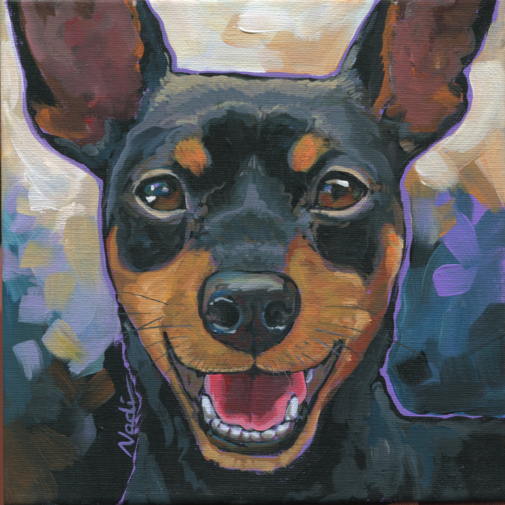 NS – Dogs, Miniature Pinscher, Toy – 16-173 George 10×10 © Nadi Spencer