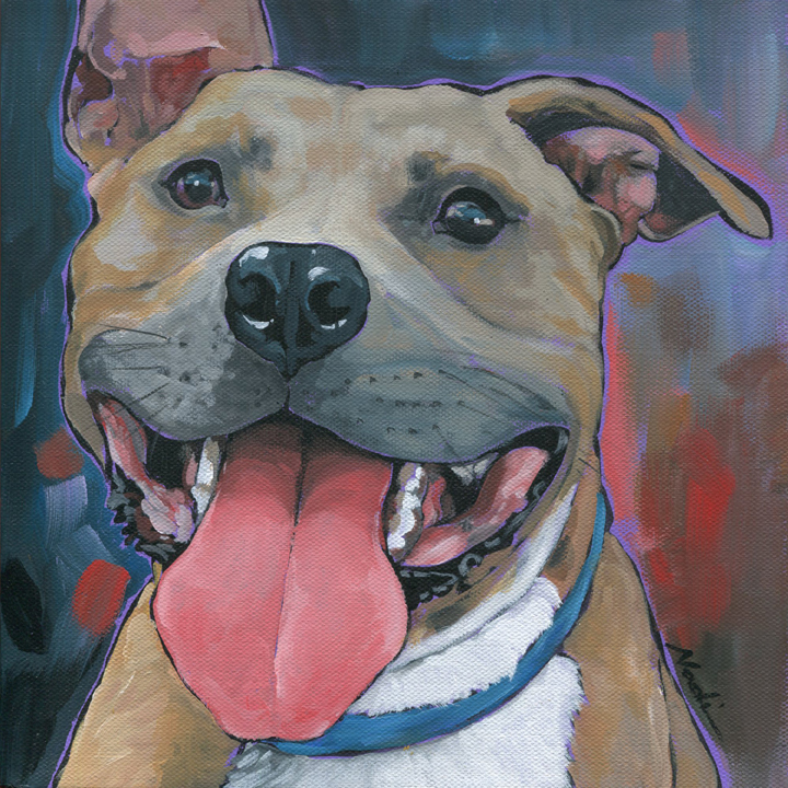 NS – Dogs, Pitbull – 19-330 Banksy 10×10 © Nadi Spencer