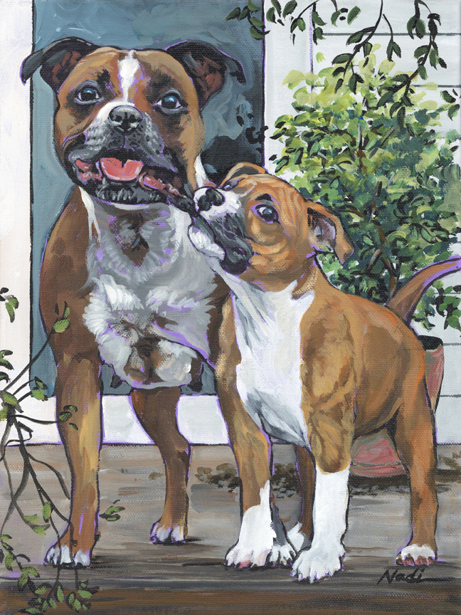NS – Dogs, Pitbull – 22-87 Mom and Pup Winner 12×9 © Nadi Spencer