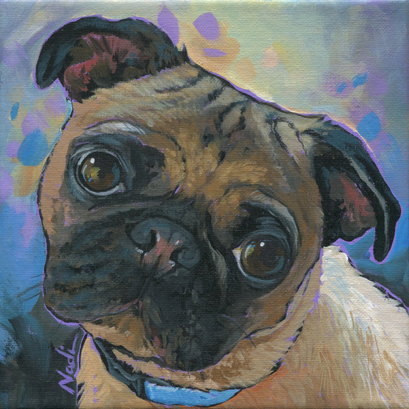 NS – Dogs, Pug, Toy – 20-113, 8×8 © Nadi Spencer