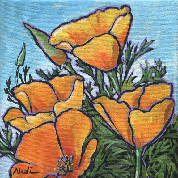 NS – Floral – 16-115 Poppies 8×8 © Nadi Spencer