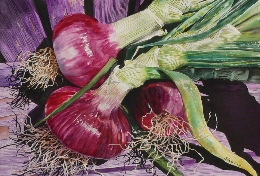 NS – Fruits and Veggies – Red Onions 11×17 © Nadi Spencer