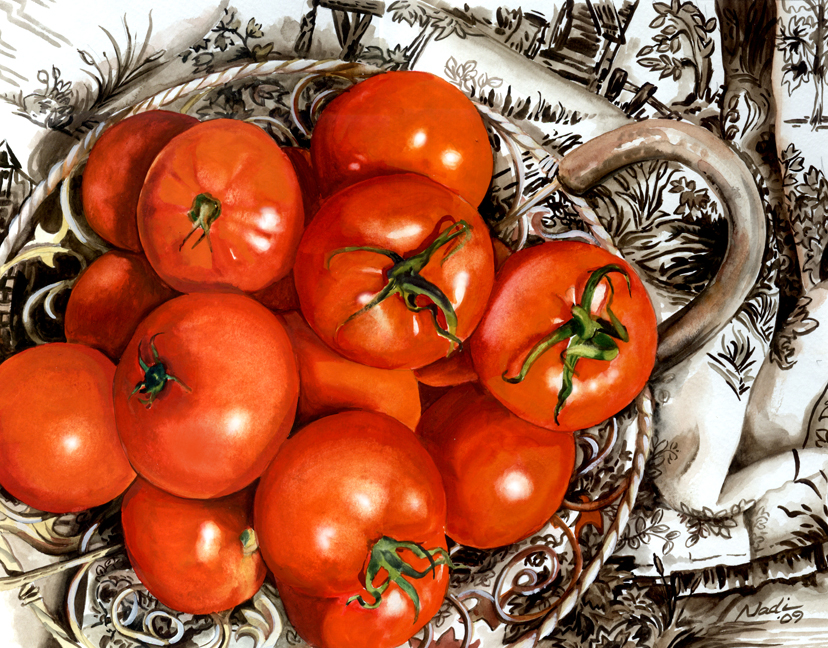 NS – Fruits and Veggies – Tomatoes 9×11 © Nadi Spencer