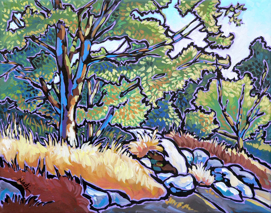 NS – Landscape, Three Rivers – 11-20 Trees by the Road 11×14 © Nadi Spencer