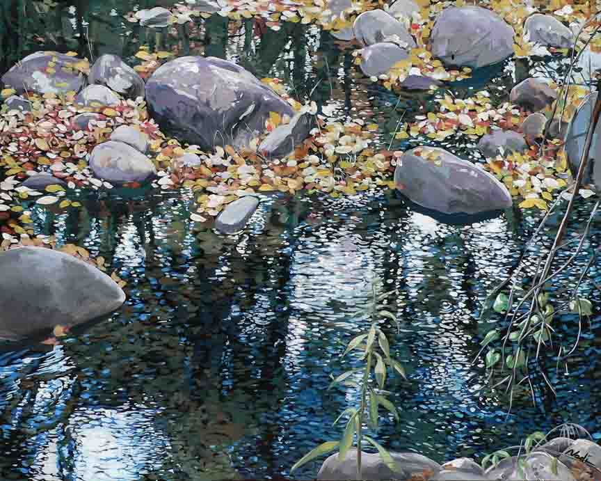 NS – Landscape, Three Rivers – 15-83 River Reflections 12×15 © Nadi Spencer