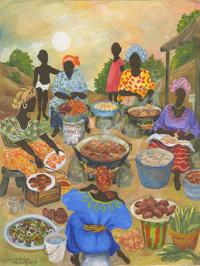 GM – African Series VII Women Cooking © Gwendolyn McShepard