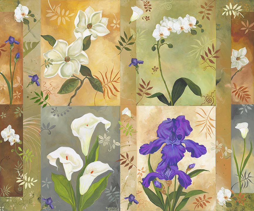 GM – Floral – 4 PC FLORALS Pattern © Gwendolyn McShepard