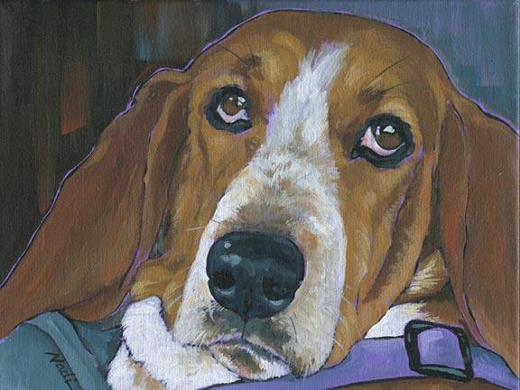 NS – Dogs, Basset Hound – 19-261 Josie 9×12 © Nadi Spencer