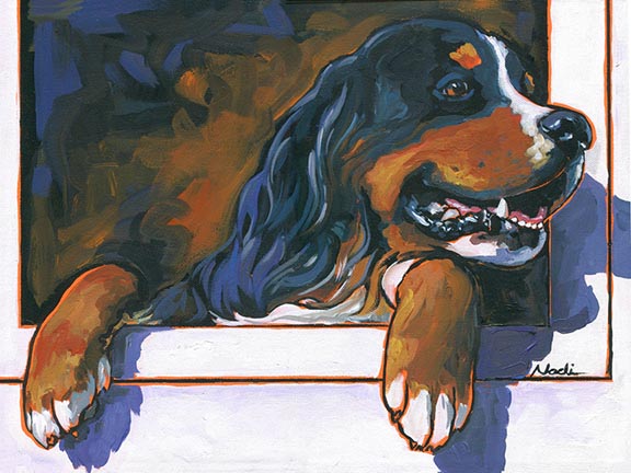 NS – Dogs, Bernese Mountain Dog – 13-94 Hartman 12×16 © Nadi Spencer