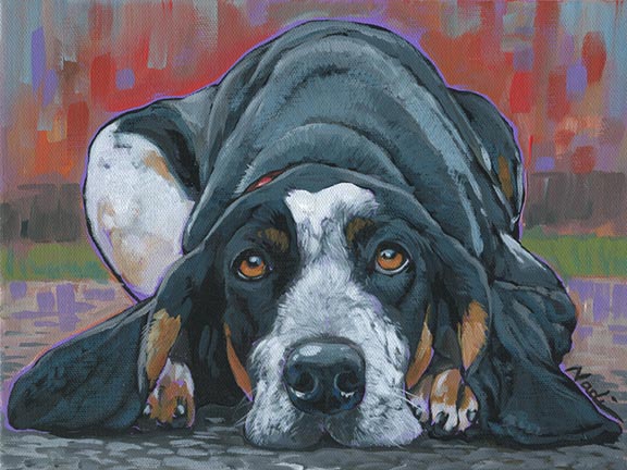 NS – Dogs, Coonhound – 19-106 Bryer 12×9 © Nadi Spencer