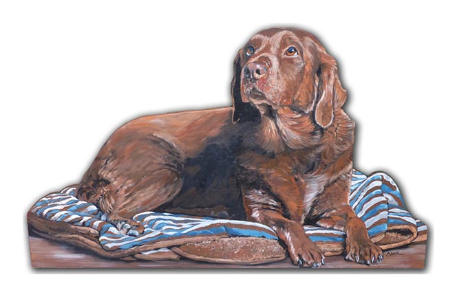 NS – Dogs, Labrador Retriever, Chocolate – 17-237 Chocolate Lab 13×20 © Nadi Spencer