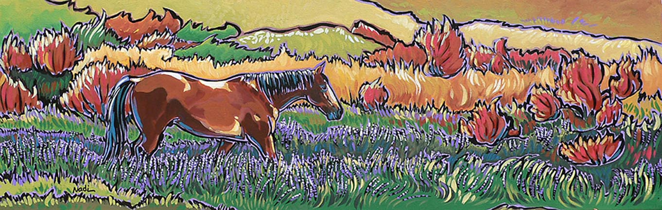 NS – Horses – 11-47 A Walk in Purple 8×24 © Nadi Spencer