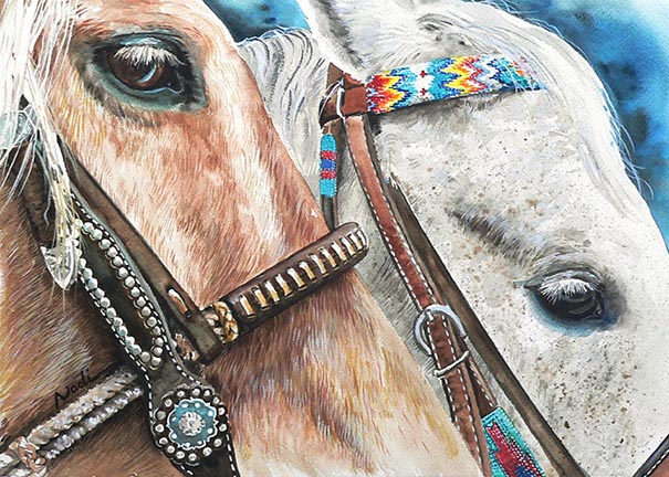 NS – Horses – 12-101 Roping Horses 9×12 © Nadi Spencer