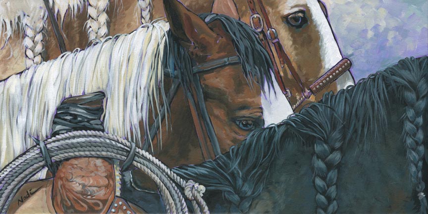 NS – Horses – 16-97 Braids 12×24 © Nadi Spencer