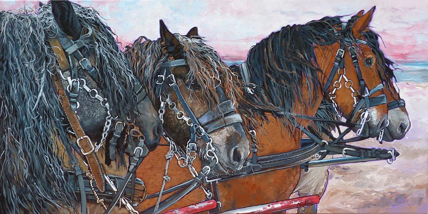 NS – Horses – 17-25 Four Draft Horses 18×36 © Nadi Spencer