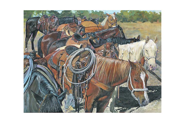 NS – Horses – 21-128 Eight Saddled 24×36 © Nadi Spencer