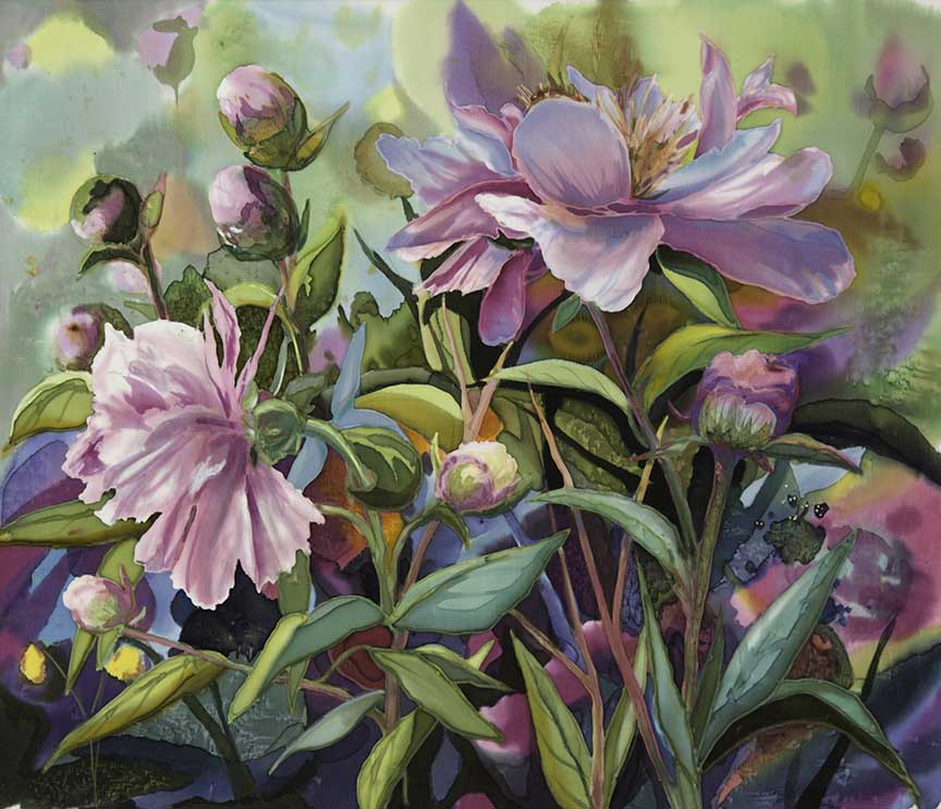 NDC – Peony Postcard © Nancy Dunlop Cawdrey