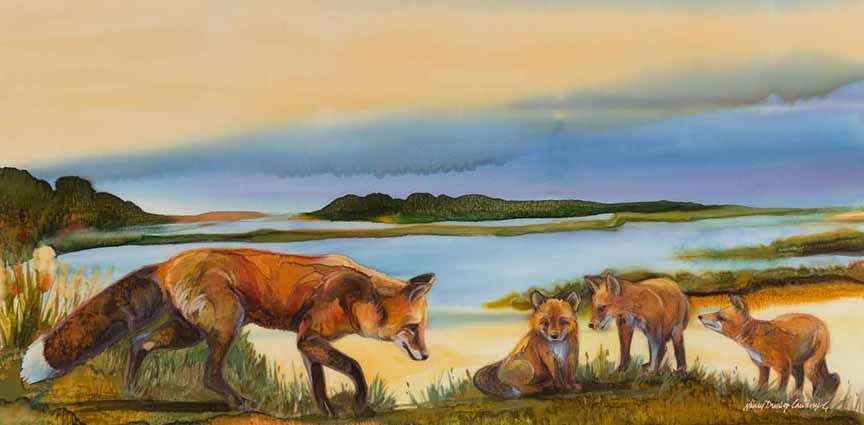 NDC – Vixen and Kits © Nancy Dunlop Cawdrey