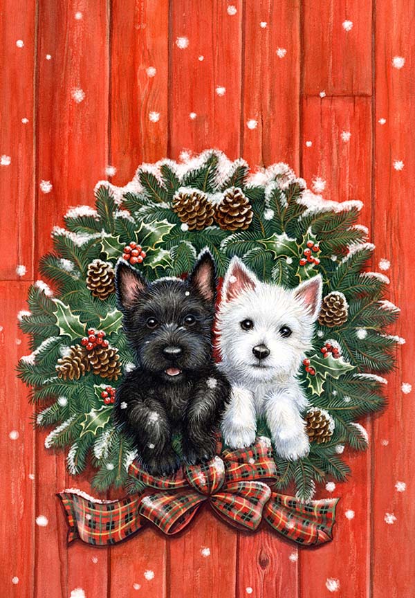 RMB – Christmas Wreath Pups FLAG2022 © Rose Mary Berlin