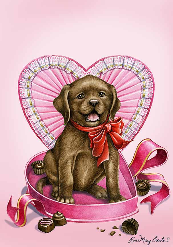 RMB – Valentine’s – Chocolate Lab © Rose Mary Berlin