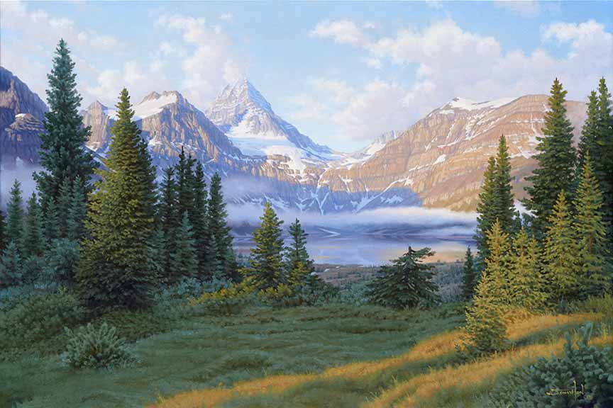 JEB – Landscape – Assiniboine Sunrise – Mount Assiniboine and Magog Lake, Mount Assiniboine Provincial Park, BC © Jonathon Earl Bowser