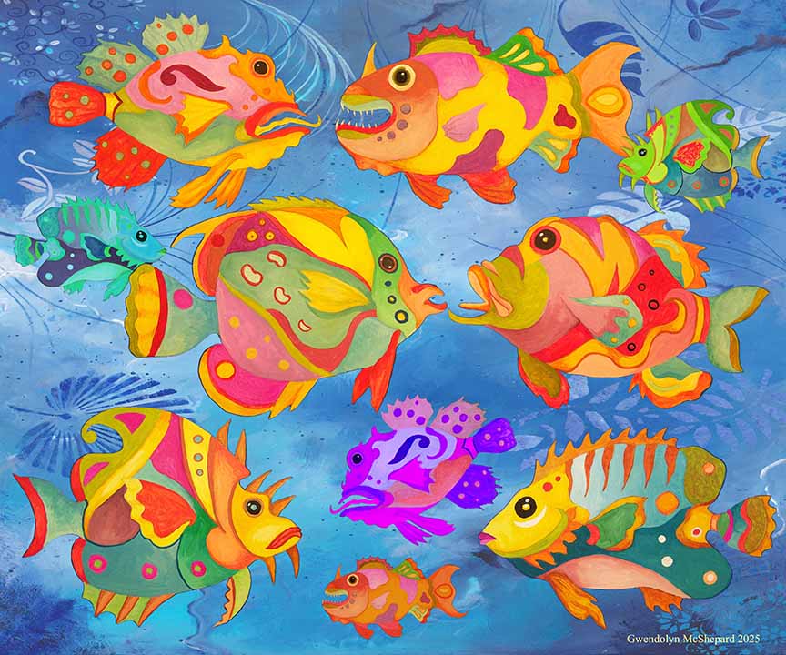 GM – Totem Fish Collage © Gwendolyn McShepard