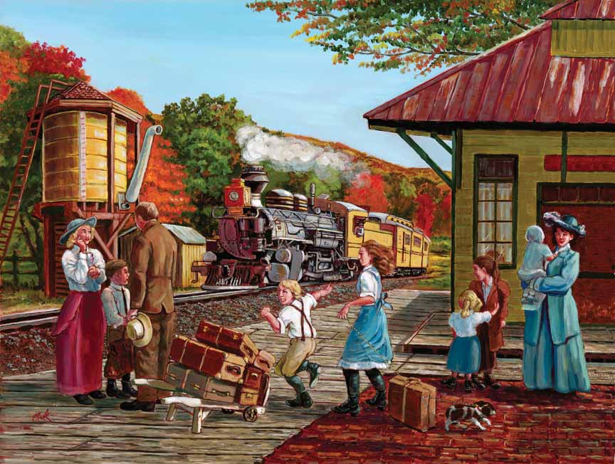 CHIC – Waiting for the Train © Cobble Hill Puzzle Company