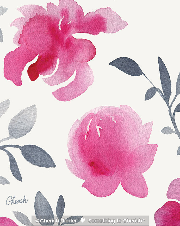 CF – Floral C1607-01 Rose Water © Cherish Flieder