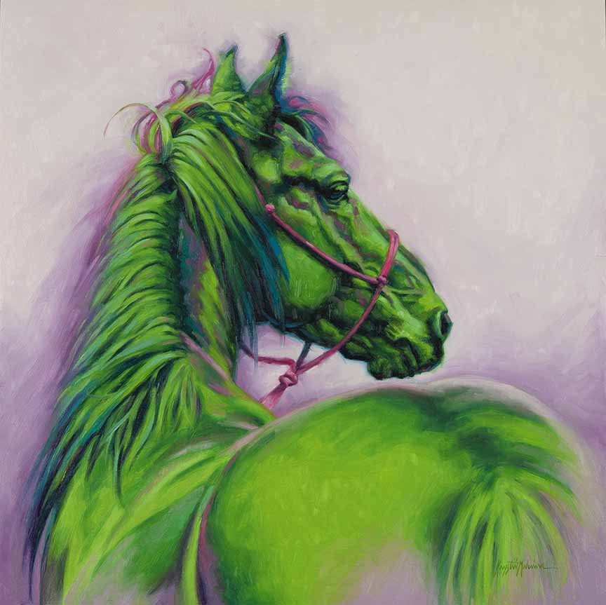 KM2 – Horses – Green Horse © Krystii Melaine